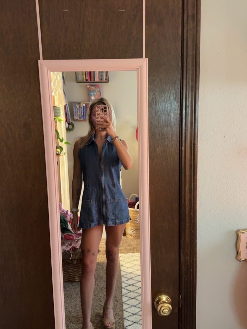 Route 66 Blue Denim Shirt Jacket with Navy Patch